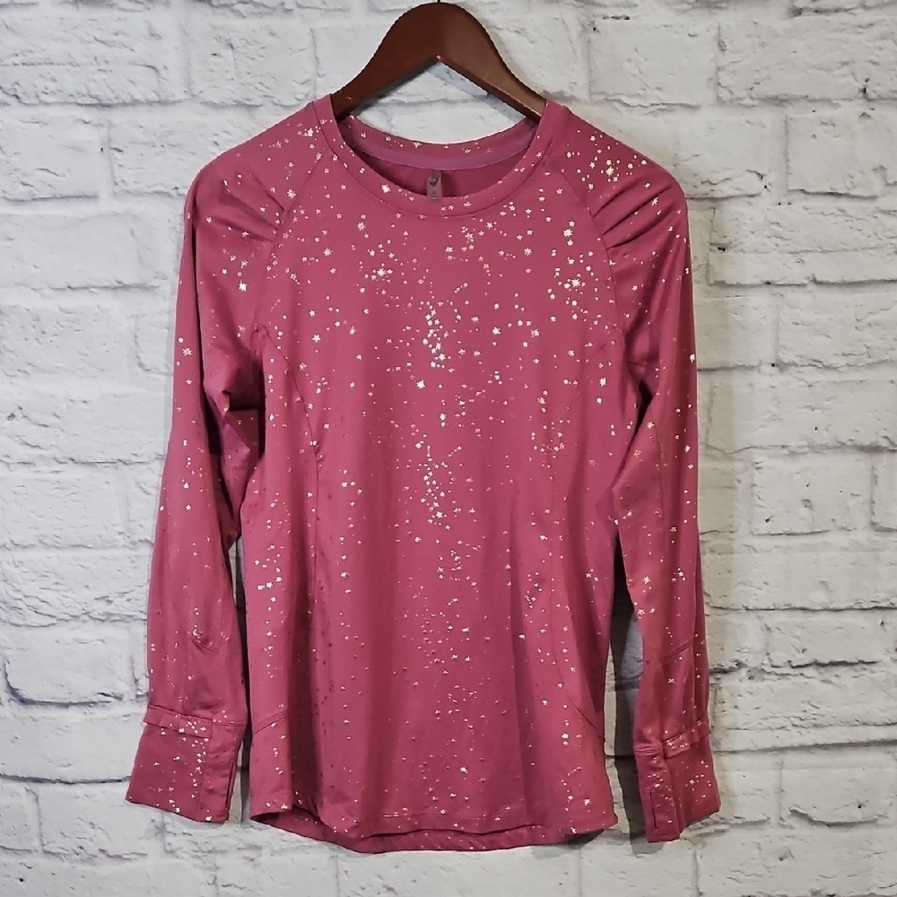 MTA Sport Pink Speckle Star Long Sleeve Tee